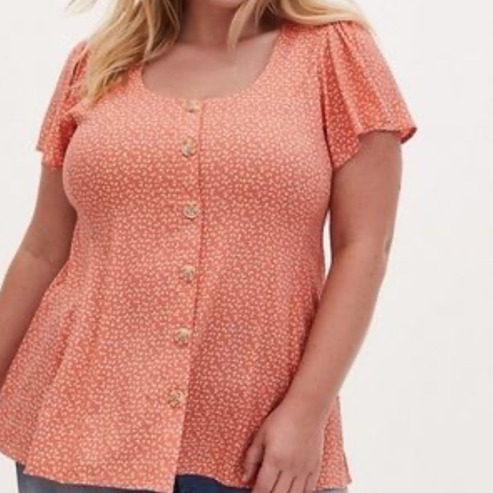 Torrid Women's Orange Floral Top